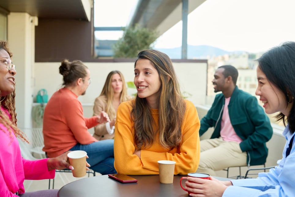 Happy-Coworkers-Chatting-During-Breakfast-1