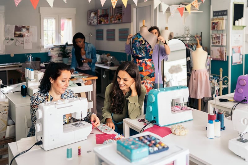 Seamstresses-Using-Sewing-Machine