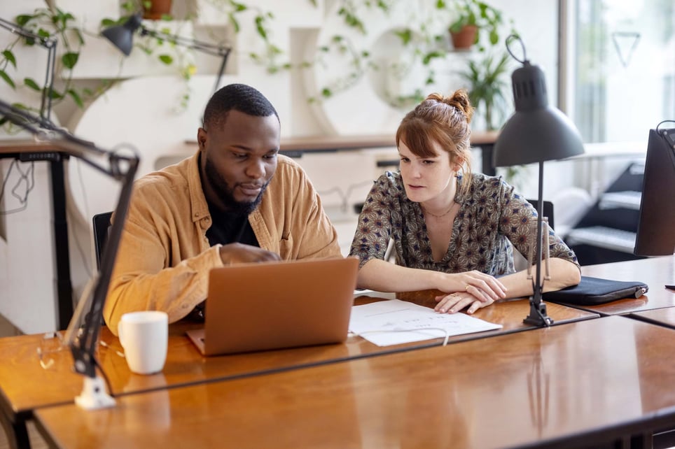 Two-coworkers-looking-at-computer-together-decision-models