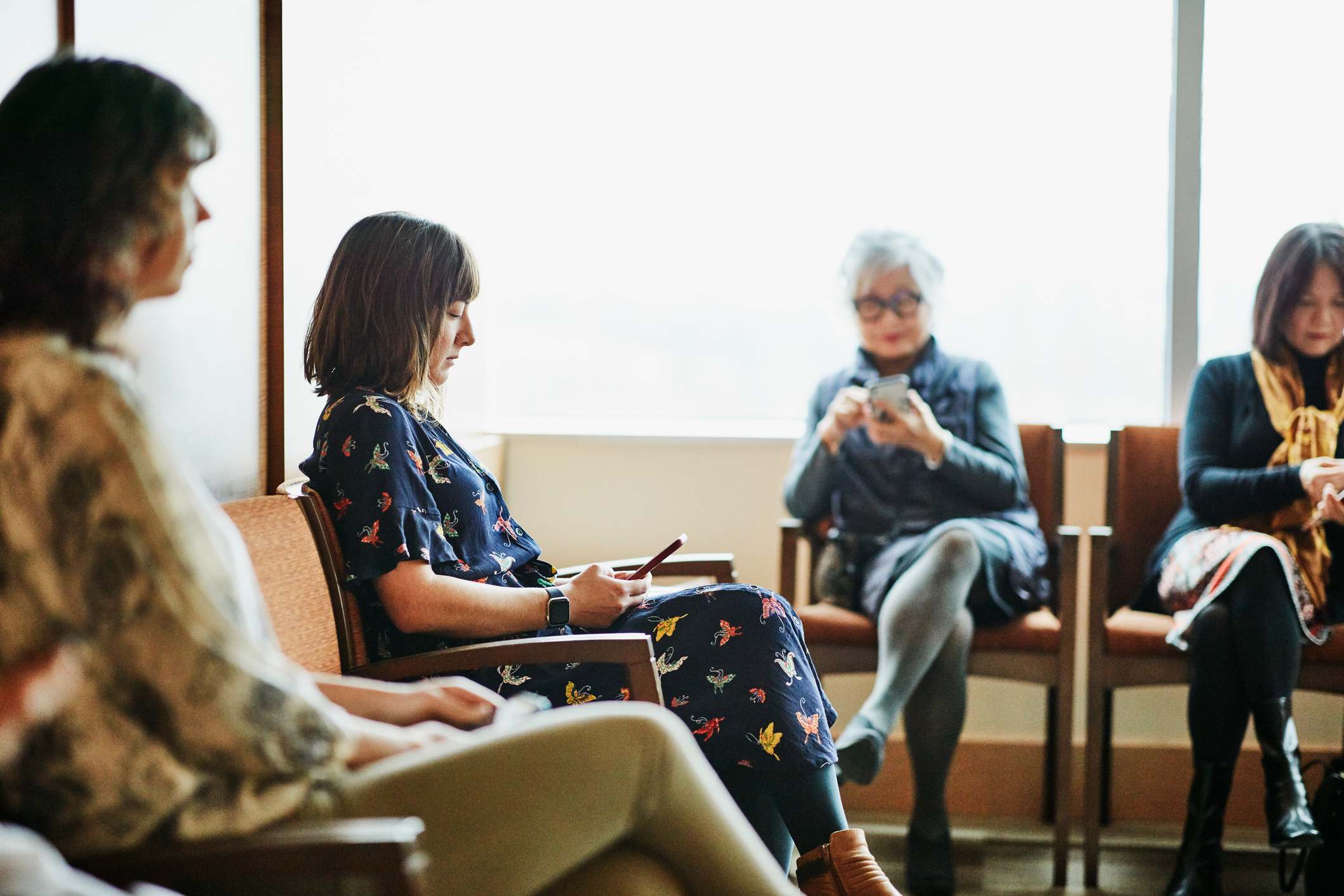 Woman-sitting-in-office-waiting-room-importance-of-patience-in-life