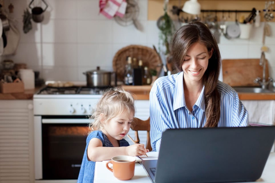 Working-mom-works-from-home-office-with-kid-best-work-from-home-jobs-for-moms