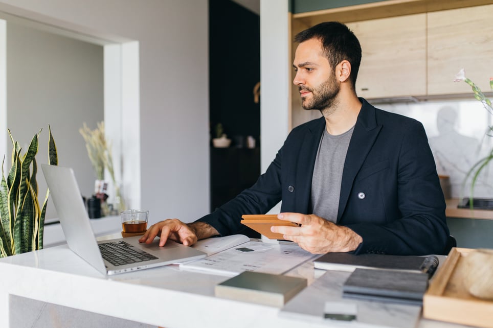 Young-Interior-Designer-Working-From-Home-work-from-home-setup